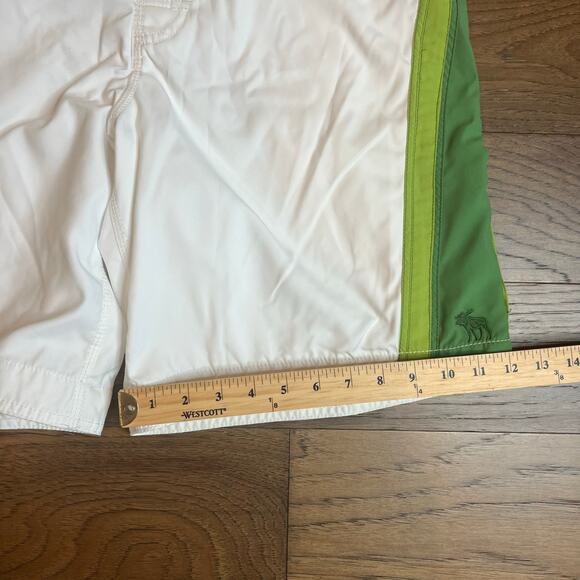 Abercrombie & Fitch White & Green Swim Trunks Surf‎ Board Shorts - Picture 6 of 11